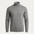 Fine Knit Heather Grey Turtleneck Sweater