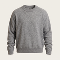 Brushed Knit Heather Grey Crewneck Sweater