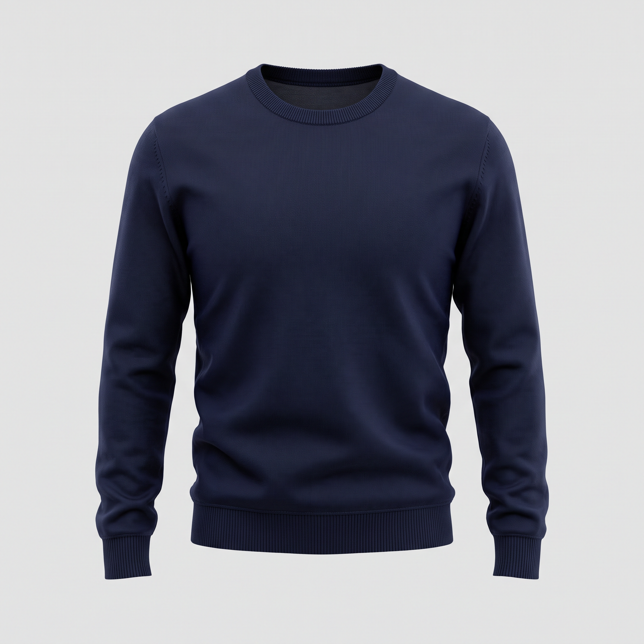 Fine Knit Navy Crewneck Sweater