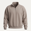 Fleece Back Taupe Quarter Zip Sweatshirt