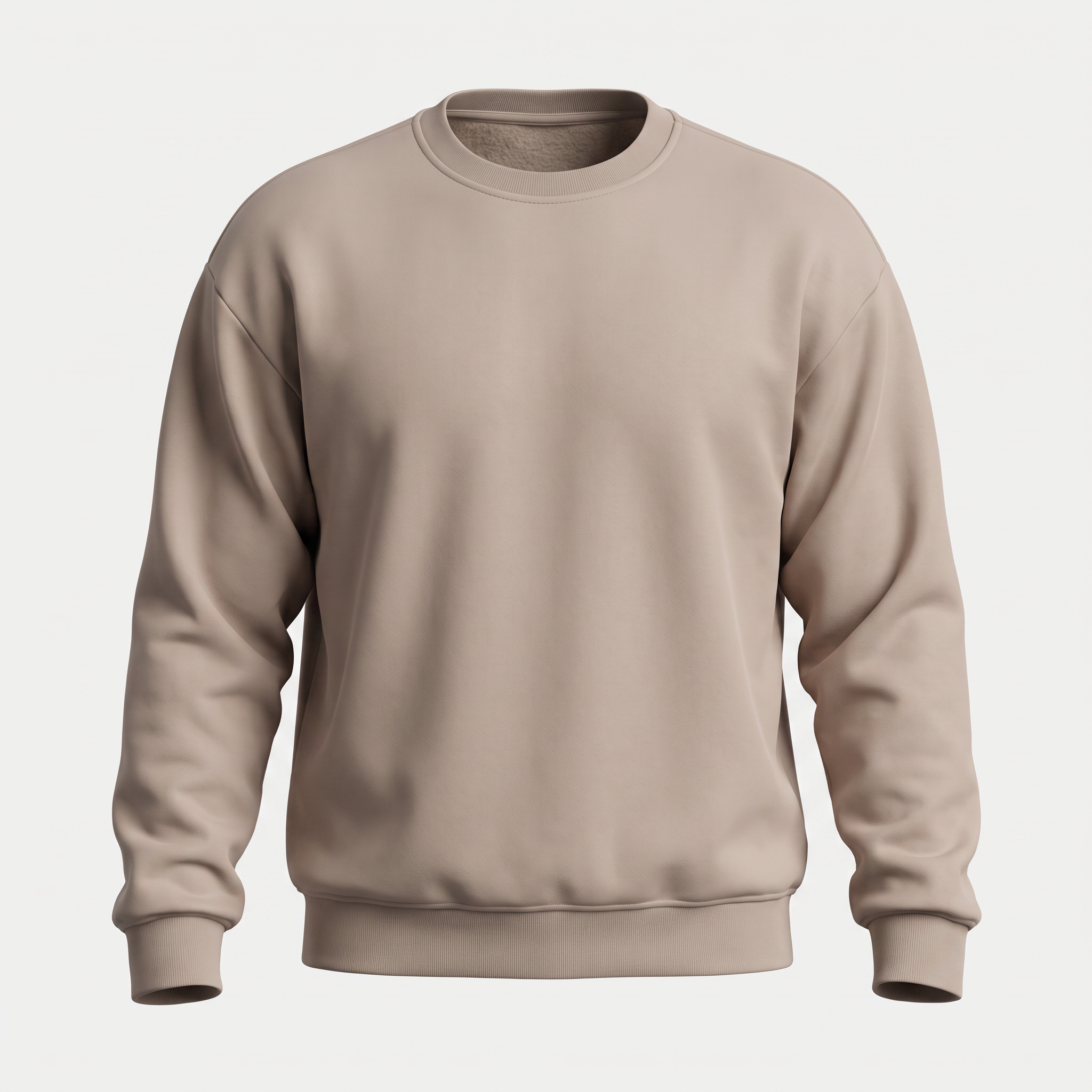 Fleece Back Taupe Crewneck Sweatshirt