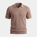 Mesh Knit Dusty Pink Polo Shirt