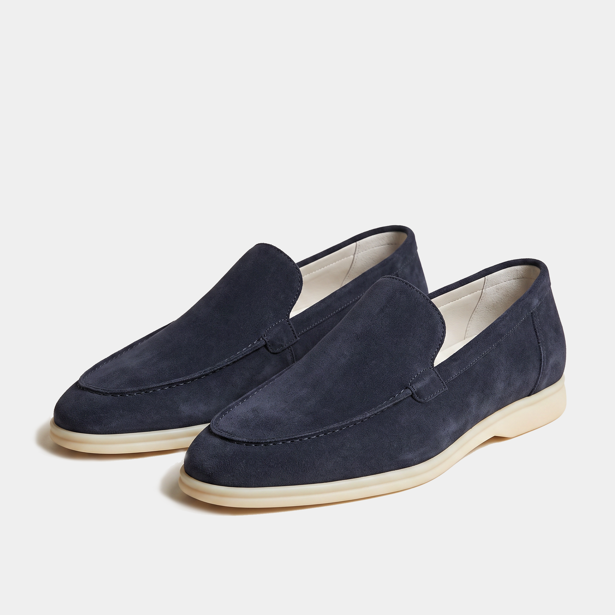 Suede Navy Slip On Loafers